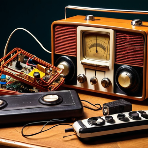 Home 19 **
Prompt: "Childhood electronics hobby, disassembling a vintage radio, wires and components scattered, amazed expression, nostalgic lighting, warm colors, amateur electronics."
**