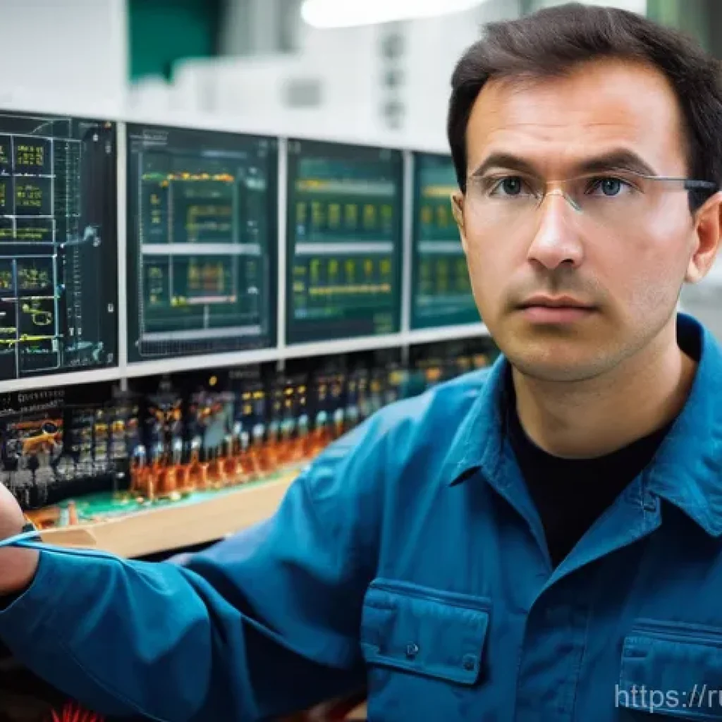 전자기술사 이론과 실제의 차이점 - **Prompt:** A focused electrical engineer, a man in his late 30s with short, neatly combed hair and ...