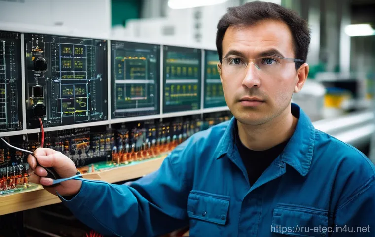 전자기술사 이론과 실제의 차이점 - **Prompt:** A focused electrical engineer, a man in his late 30s with short, neatly combed hair and ...