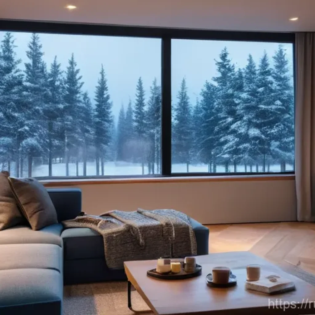 전자기술사와 최신 전자제품 기술 활용 사례 - **Prompt:** A cozy and technologically advanced living room during a cold winter evening. A young wo...