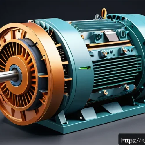 Home 17 전자기술사 시험에서 자주 틀리는 문제 - A detailed technical illustration of an asynchronous electric motor in operation, showing the rotati...